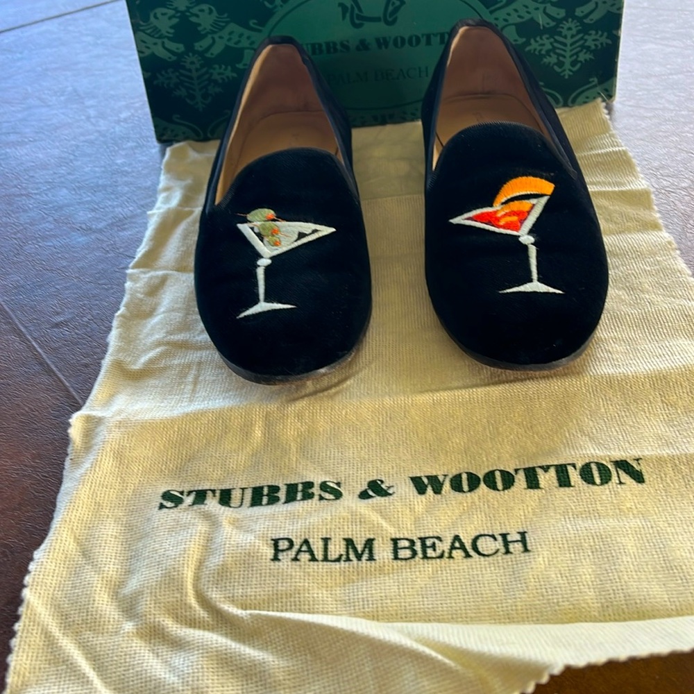 Black Velvet slip-on  “Martini” by Stubbs & Wooten